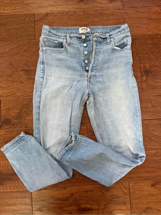 Agolde Denim - Agolde Light Blue High-Rise Button-Fly Jeans